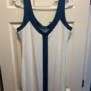 Chic Navy and White Maxi Dress